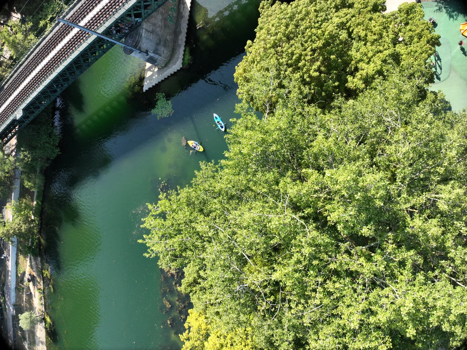Aerial view of a river used for waterway monitoring